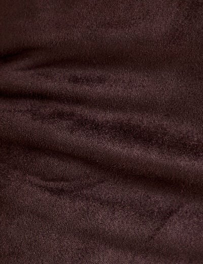 Pantalon bootcut aspect daim marron fonc&eacute; femme
