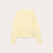 Pull ajour&eacute; manches longues jaune clair femme