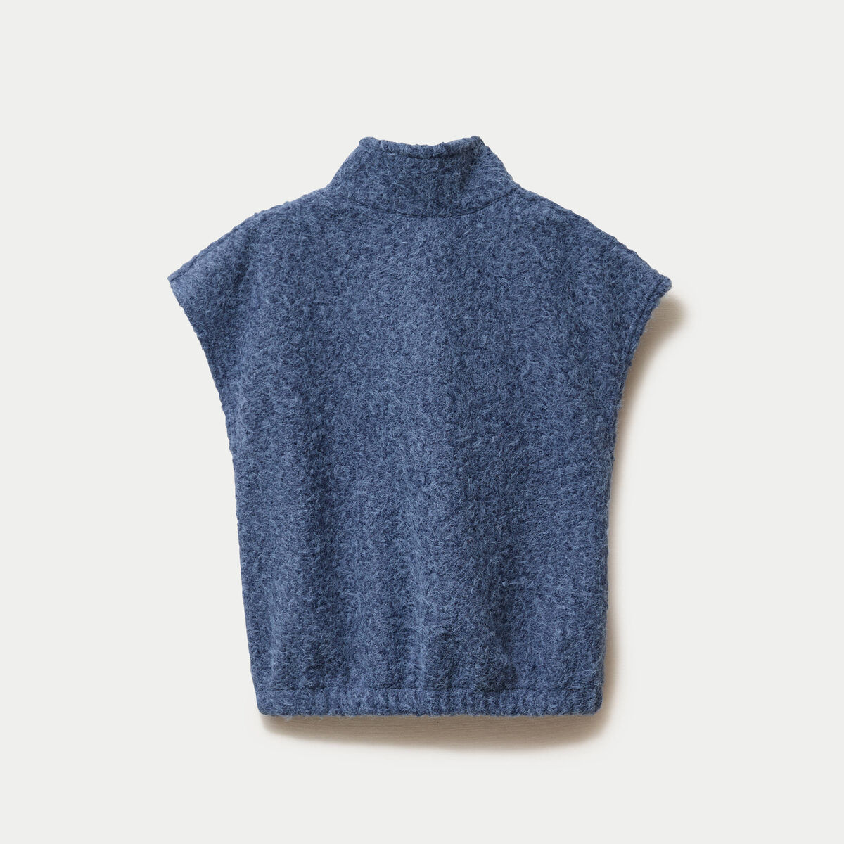 Veste sans manches col montant bleu marine femme