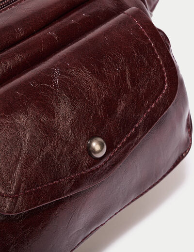 Sac similicuir bordeaux femme