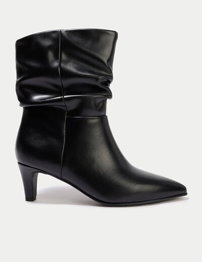 Bottines aspect daim noir femme