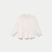 Blouse cintr&eacute;e col v manches 3/4 ecru femme