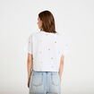 T-shirt droit cropped manches courtes blanc femme