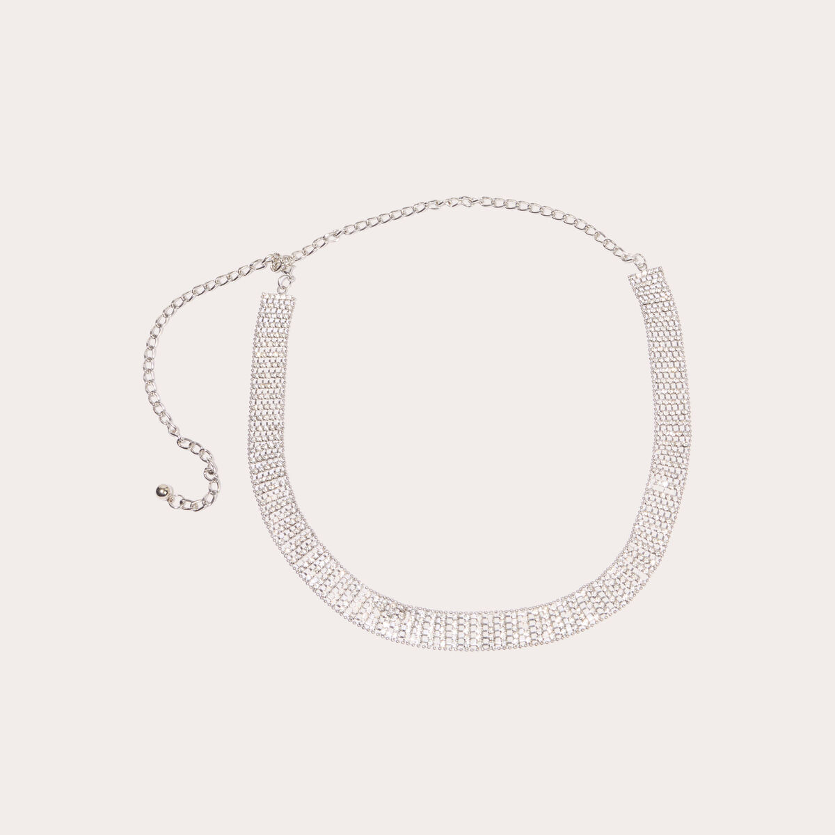 Ceinture &agrave; strass gris argent femme