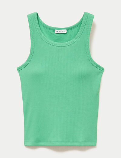 D&eacute;bardeur c&ocirc;tel&eacute; avec brassi&egrave;re int&eacute;gr&eacute;e vert femme