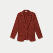 Veste blazer cintr&eacute;e marron cognac femme