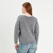 Gilet boutonn&eacute; avec col en V gris fonc&eacute; femme