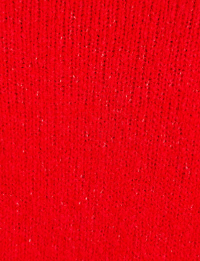 Gilet ample col rond manches longues rouge femme
