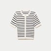 Gilet ajust&eacute; manches courtes fin blanc femme