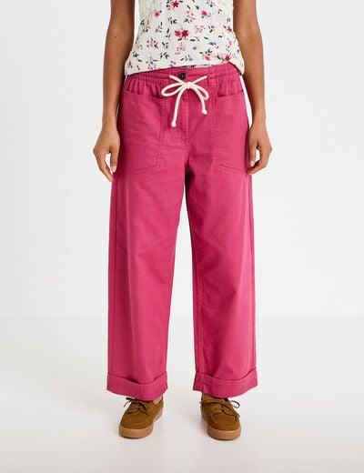 Pantalon droit taille standard prune femme