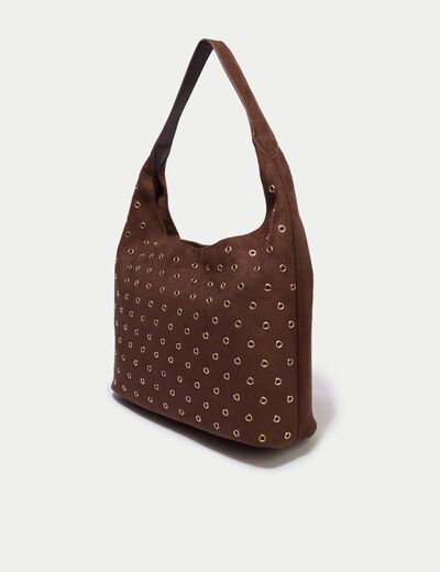 Sac aspect daim marron femme