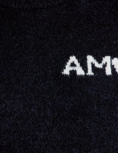 Pull ample manches courtes bleu marine femme