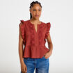 Blouse sans manches col v vieux rose femme