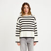 Pull ample manches longues ecru femme