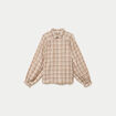 Chemise coupe ample manches longues marron femme
