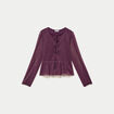 Blouse manches longues prune femme