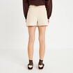 Jupe-short &eacute;vas&eacute;e velours ceinture ecru femme