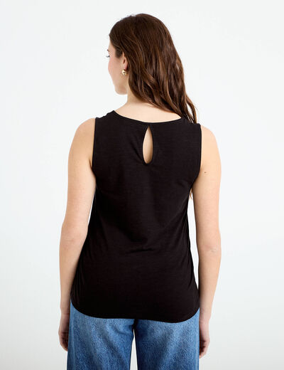 D&eacute;bardeur col v noir femme