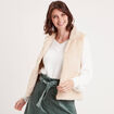 Veste courte ajust&eacute;e sans manches ivoire femme