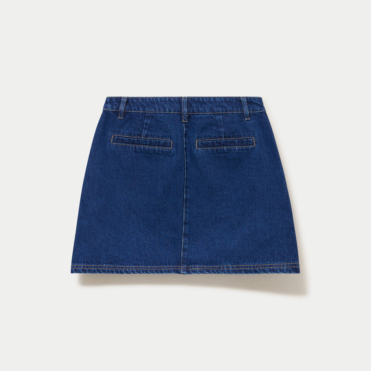 Jupe droite courte en jean denim double stone femme