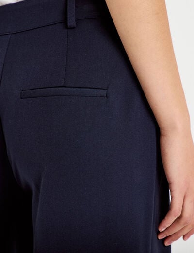 Pantalon large ventre plat bleu marine femme