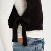 Pull sans manches col roul&eacute; noir femme