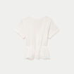 Top crochet manches courtes ecru femme
