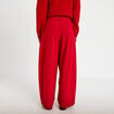 Pantalon barrel taille standard rouge femme