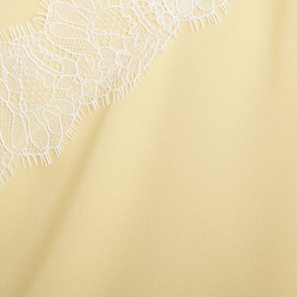 D&eacute;bardeur ajust&eacute; d&eacute;collet&eacute; dentelle jaune clair femme