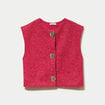 Gilet sans manches effet polaire rouge femme