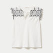 Blouse d&eacute;collet&eacute; sans manches brod&eacute;e noir femme