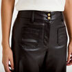 Pantalon bootcut 3/4 taille haute noir femme
