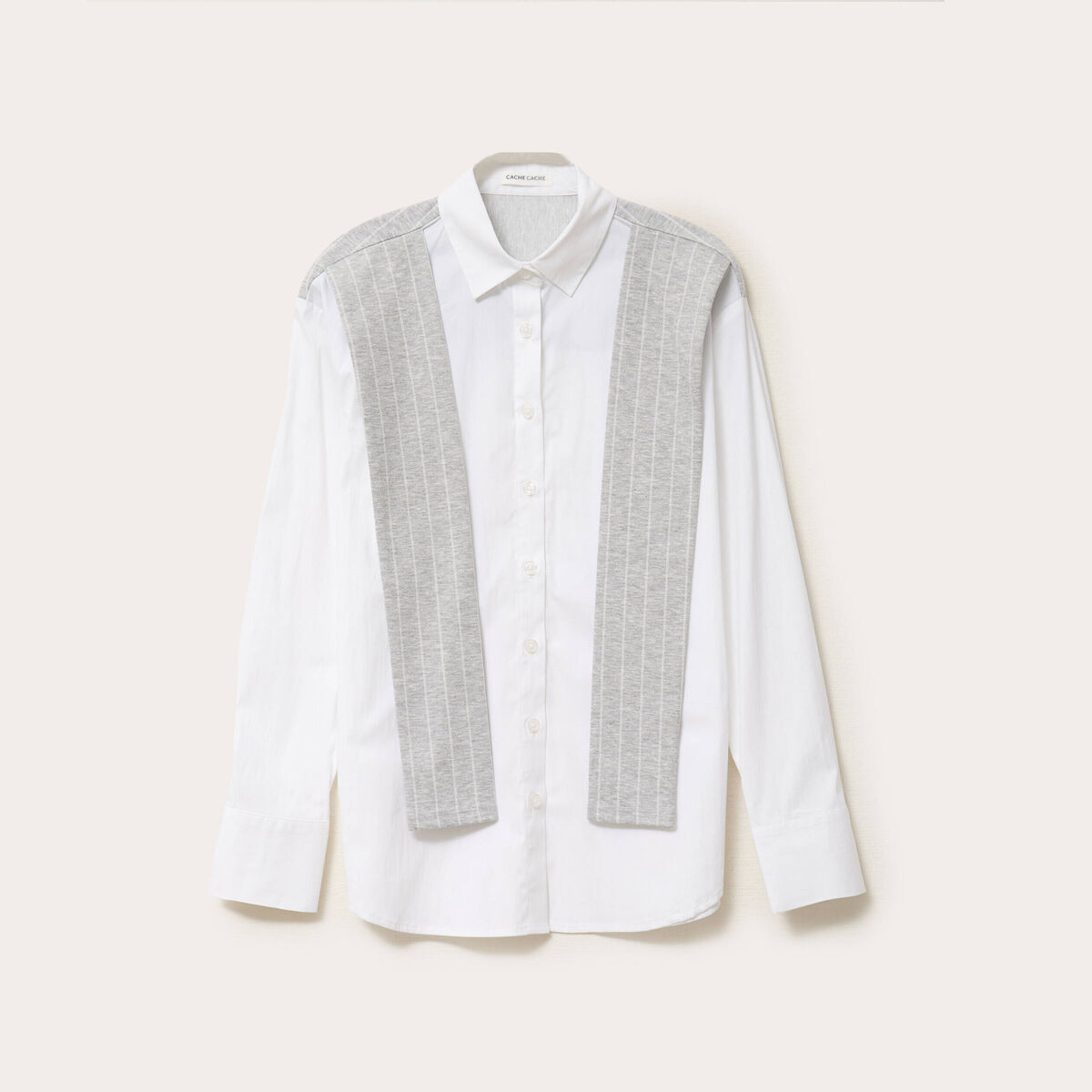 Chemise oversize manches longues blanc femme