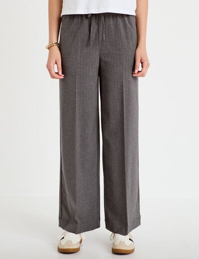 Pantalon bootcut taille standard gris femme