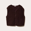 Gilet sans manches effet polaire marron fonc&eacute; femme