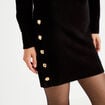Robe pull droite manches longues noir femme