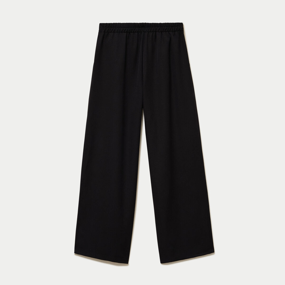 Pantalon large taille haute noir femme