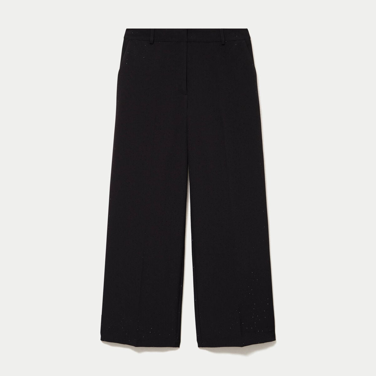 Pantalon bootcut &agrave; strass noir femme