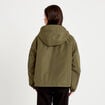 Veste courte bas resserr&eacute; &agrave; capuche vert kaki femme