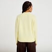 Pull col montant manches longues jaune clair femme
