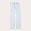 Jean droit taille haute bleu gris femme