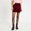 Short large en velours bordeaux femme