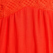 Robe bi-mati&egrave;re col v bretelles fines orange fonc&eacute; femme