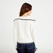 Pull col marin manches longues ecru femme