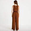 Combinaison large sans manches col rond marron femme