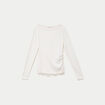 Doudou ajust&eacute; col bateau manches longues ecru femme