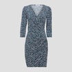 Robe moulante manches 3/4 noir femme