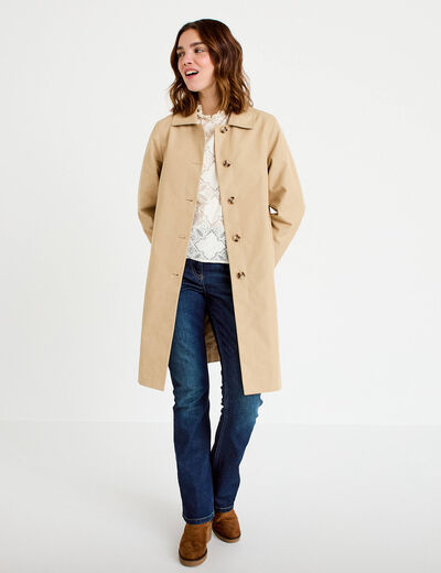 Trench col chemise sable femme