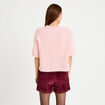 Pull manches courtes rose clair femme
