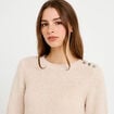 Pull manches longues brillant ivoire femme